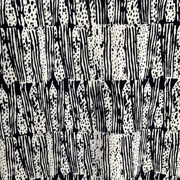 VINTAGE Max Studio Retro Print Dress Drop Waist Tied Side  Long Sleeve Size M - Picture 8 of 14